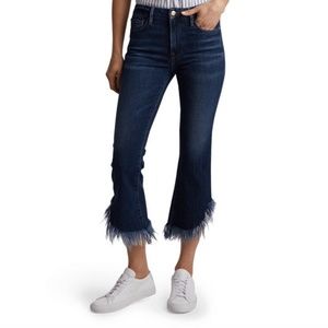 Frame Denim Le Crop Mini Boot Shredded Cutoff Jean